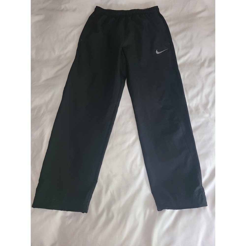 Nike Dri-FIT Mens Training Pants Black Elastic Waist Pockets Medium